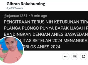 Melihat Header Akun Twitter Gibran Screenshot Keturunan Tiran PKI