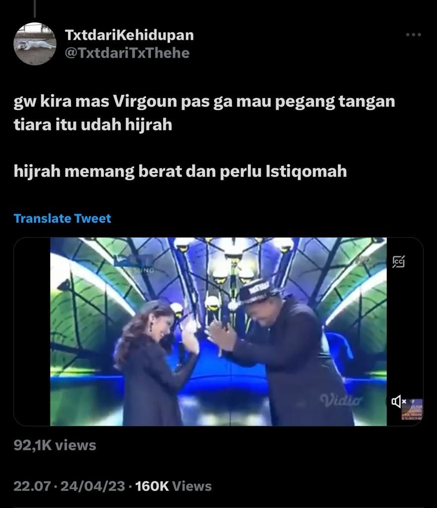 Momen Virgoun menolak tos dengan Tiara Andini