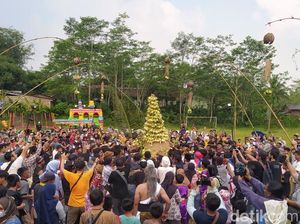 Wow! Gunungan 1.880 Ketupat Isi Uang Direbutkan di Mertoyudan Magelang