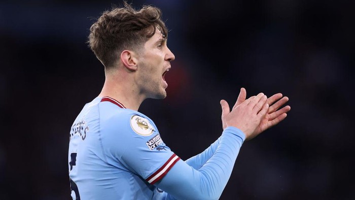 1485575268 MANCHESTER, ENGLAND - APRIL 26: John Stones of Manchester City during the Premier League match between Manchester City and Arsenal FC at Etihad Stadium on April 26, 2023 in Manchester, England. (Photo by Alex Livesey - Danehouse/Getty Images)