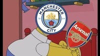 Man City dengan telak mengganyang Arsenal 4-1 dalam laga dini hari tadi, yang digadang-gadang bisa jadi penentu gelar juara. Foto: Internet/Twitter