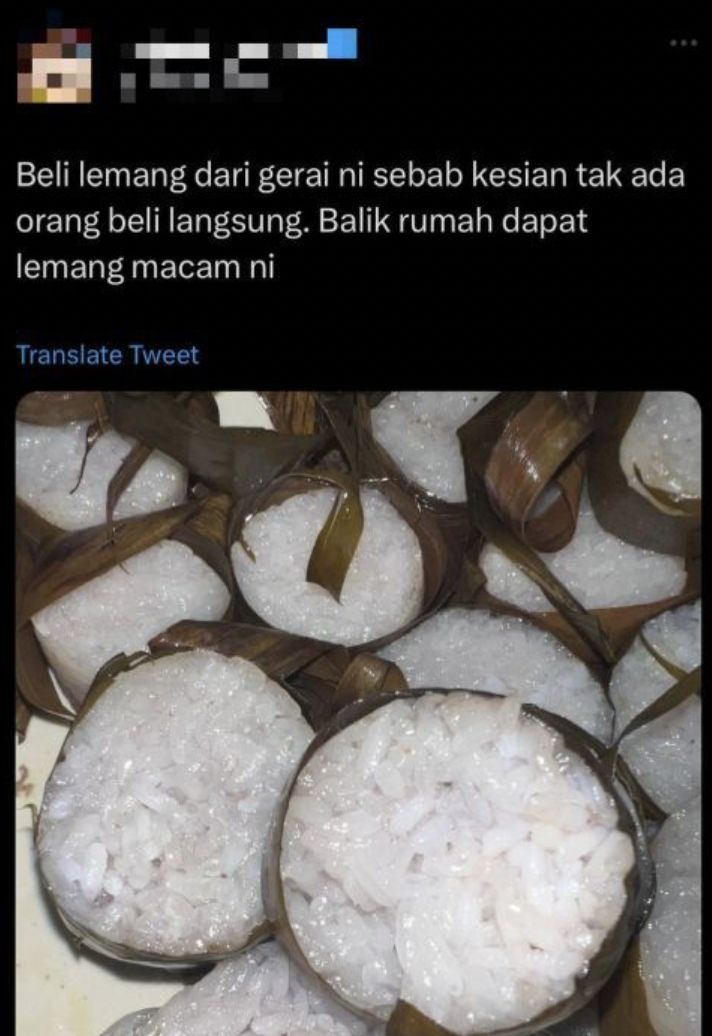 Niat Bantu Penjual Lemang Tak Laku, Netizen Ini Malah Dapat Zonk