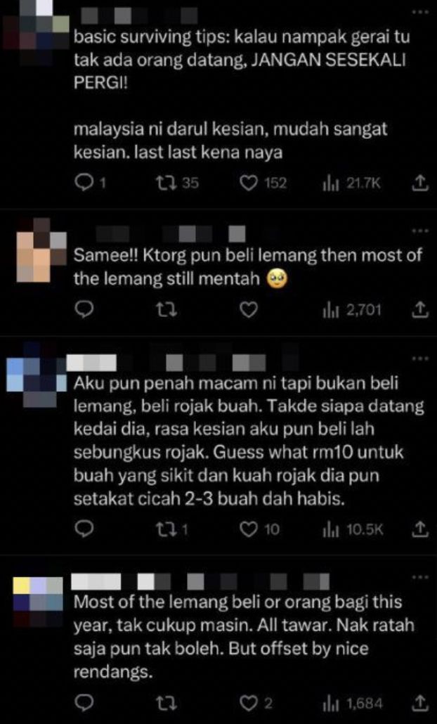 Niat Bantu Penjual Lemang Tak Laku, Netizen Ini Malah Dapat Zonk