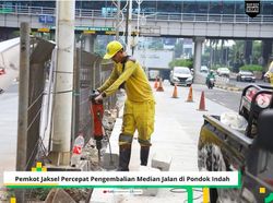 Pemkot Jaksel Percepat Perbaikan Got di Tengah Jalan Pondok Indah