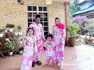 Viral Suami Nurut Istri, Rela Tiap Tahun Pakai Baju Lebaran Hello Kitty