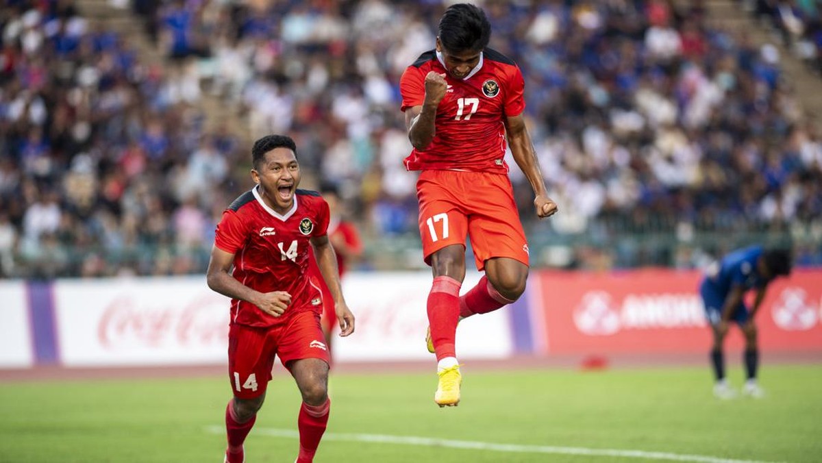 Striker Indonesia, Ramadhan Sananta, menjadi pencetak gol ke gawang Myanmar. (Dok. Foto: ANTARA FOTO/M Agung Rajasa)