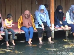 Wisata Terapi Ikan di Tuban Disesaki Pengunjung saat Libur Lebaran