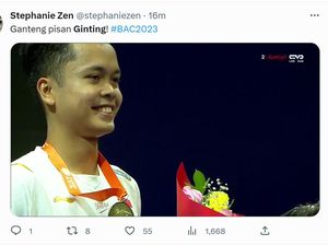 Senyum Kemenangan Ginting Bikin Netizen Klepek-klepek