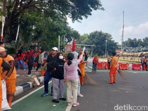May Day di Patung Kuda Selesai, Massa Buruh Bubarkan Diri