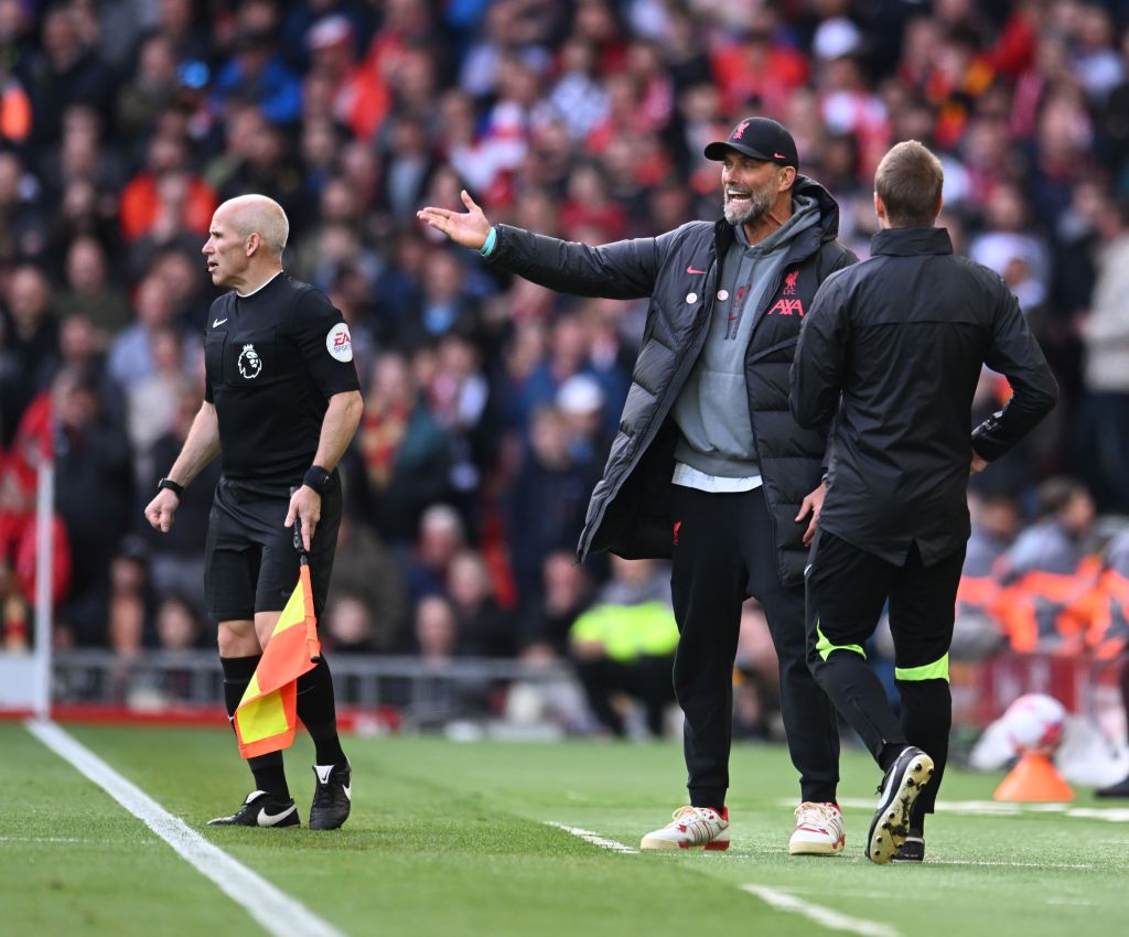 LIVERPOOL, ENGLAND - APRIL 30: ( THE SUN OUT.THE SUN ON SUNDAY OUT ) Jurgen Klopp manager of Liverpool during the Premier League match between Liverpool FC and Tottenham Hotspur at Anfield on April 30, 2023 in Liverpool, England. (Photo by Andrew Powell/Liverpool FC via Getty Images)