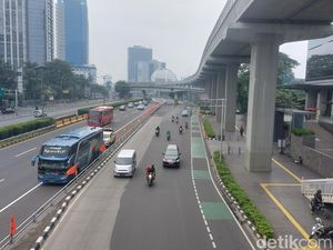 Libur Hari Buruh, Lalin Gatsu Arah Semanggi Lancar Pagi Ini