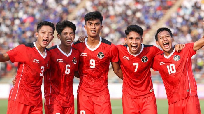 Selebrasi gol pemain Timnas Indonesia Vs Filipina di Fase Grup SEA Games 2023 Kamboja.