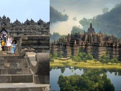 Rupa Candi Borobudur dengan Tampilan AI, Benarkah di Tengah Danau Purba?