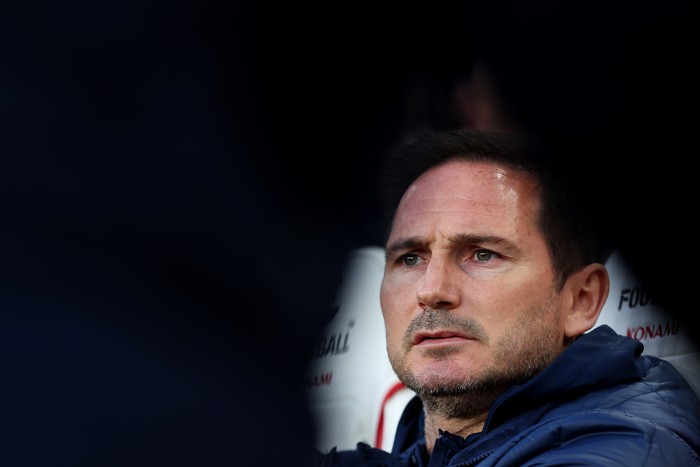 LONDON, ENGLAND - MAY 02: Frank Lampard, Caretaker Manager of Chelsea, looks on prior to the Premier League match between Arsenal FC and Chelsea FC at Emirates Stadium on May 02, 2023 in London, England. (Photo by Chris Lee - Chelsea FC/Chelsea FC via Getty Images)