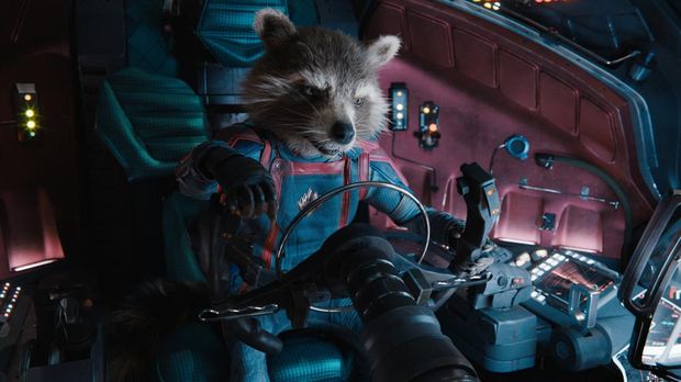 Rocket (voiced by Bradley Cooper) in Marvel Studios' Guardians of the Galaxy Vol. 3. Photo courtesy of Marvel Studios. © 2023 MARVEL.
