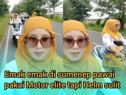 Heboh Aksi Emak-emak di Sumenep Pawai Motor Elite Tapi Helm Sulit