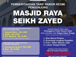 Ini Tarif Resmi Parkir Masjid Sheikh Zayed Solo, Jangan Sampai Kena Kepruk