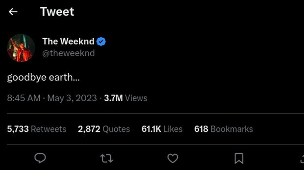 Ucap Perpisahan di Twitter, The Weeknd Bikin Khawatir