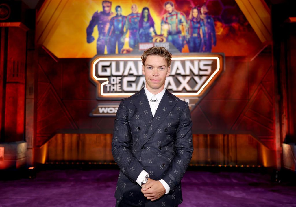 Will Poulter saat menghadiri World Premiere Guardians of the Galaxy Vol. 3 di Dolby Theatre, Hollywood, California.