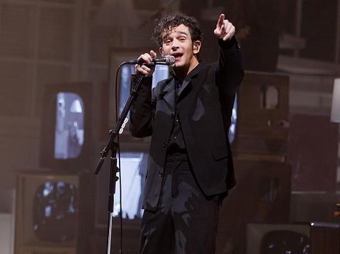 LONDON, ENGLAND - JANUARY 13: (EXCLUSIVE COVERAGE) Matty Healy of The 1975 performs at The O2 Arena on January 13, 2023 in London, England. (Photo by Burak Cingi/Redferns for ABA)