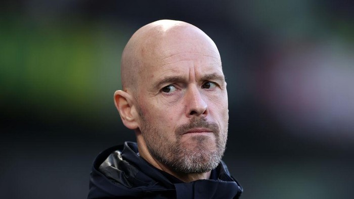 BRIGHTON, ENGLAND - MAY 04: Erik ten Hag, Manager of Manchester United, looks on prior to the Premier League match between Brighton & Hove Albion and Manchester United at American Express Community Stadium on May 04, 2023 in Brighton, England. (Photo by Ryan Pierse/Getty Images)