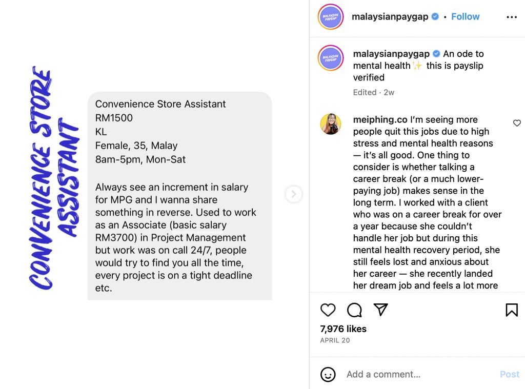 Wanita itu curhat di media sosial mengenai alasannya lebih pilih jadi pegawai minimarket.