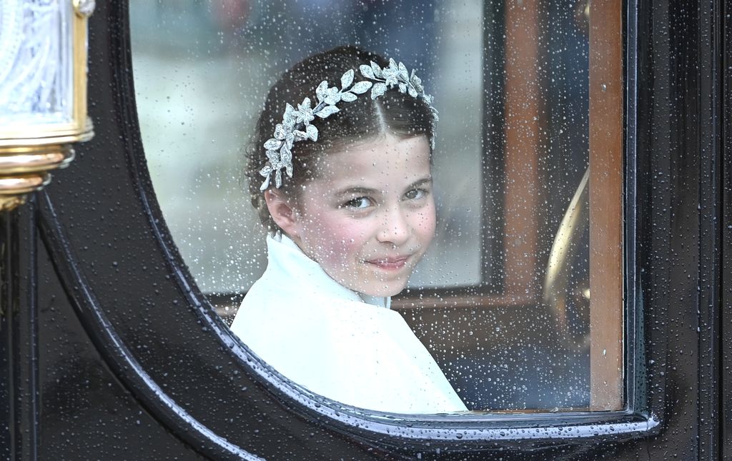 LONDON, ENGLAND - MAY 06: Britain's Prince William, Prince of Wales, Princess Charlotte, Prince Louis and Britain's Catherine, Princess of Wales attend the Coronation of King Charles III and Queen Camilla at Westminster Abbey on May 6, 2023 in London, England. The Coronation of Charles III and his wife, Camilla, as King and Queen of the United Kingdom of Great Britain and Northern Ireland, and the other Commonwealth realms takes place at Westminster Abbey today. Charles acceded to the throne on 8 September 2022, upon the death of his mother, Elizabeth II. (Photo by Yui Mok  - WPA Pool/Getty Images)