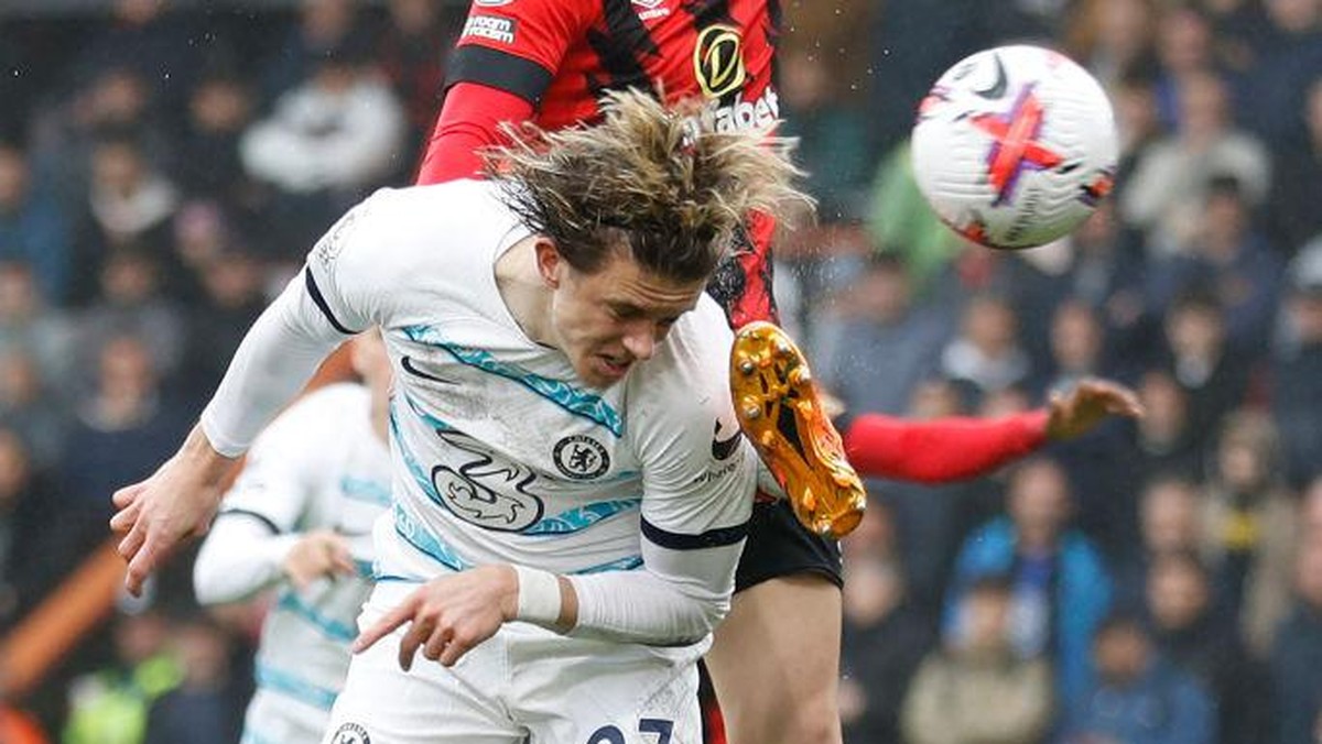 Momen ketika Gallagher mencetak gol pertama Chelsea ke gawang Bournemouth. Foto: AFP via Getty Images/IAN KINGTON