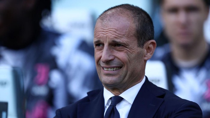 TURIN, ITALY - MAY 03: Massimiliano Allegri of Juventus Fc looks on during the Serie A match between Juventus and US Lecce at Allianz Stadium on May 3, 2023 in Turin, Italy. (Photo by Sportinfoto/DeFodi Images via Getty Images)