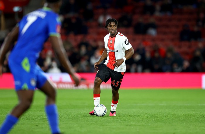 LEVERKUSEN, GERMANY - APRIL 23: Moussa Diaby of Bayer 04 Leverkusen looks on during the Bundesliga match between Bayer 04 Leverkusen and RB Leipzig at BayArena on April 23, 2023 in Leverkusen, Germany. (Photo by Joachim Bywaletz/DeFodi Images via Getty Images)