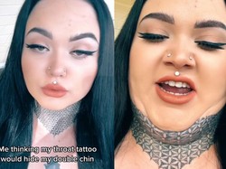Viral Wanita Bikin Tato di Leher demi Tutupi Double Chin, Endingnya...