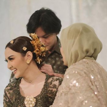 7 Foto Lamaran Rizky Febian dan Mahalini yang Bernuansa Hijau Army