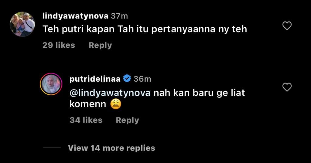 Jawaban Putri Delina saat ditanya kapan nyusul Rizky Febian
