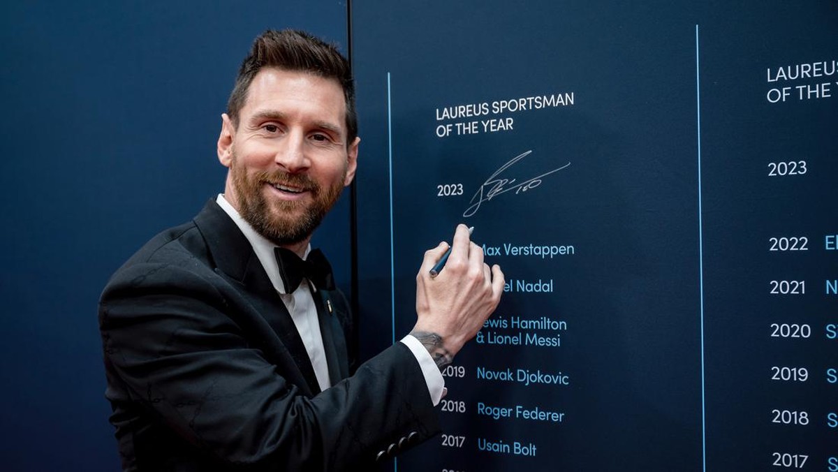 Lionel Messi jadi Olahragawan Terbaik Laureus Award 2023. (Foto: Getty Images for Laureus/Alexander Scheuber)