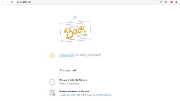 web coldplay down