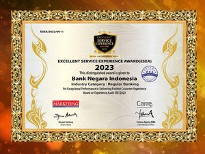 BNI Raih Peringkat 1 dalam Berikan Pengalaman Positif kepada Nasabah