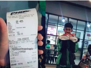 So Sweet! Driver Ojol Ini Selalu Ditemani Istrinya saat Antar Pesanan Makanan