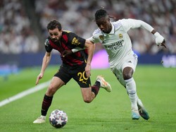 Vinicius Jr bawa Madrid unggul duluan di menit ke-36. Kevin De Bruyne samakan kedudukan di menit ke-67 (Getty Images)