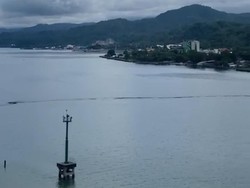 Heboh Fenomena Alam di Laut Ambon, Ternyata Sampah Menumpuk 500 Meter