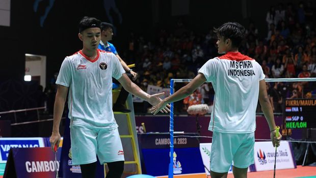 Bagas Maulana/Muhammad Shohibul Fikri di SEA Games 2023. (Arsip PBSI)