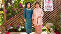 Foto: Iriana Jokowi Anggun Berkebaya-Tenun NTT di Acara Istri Pemimpin ASEAN