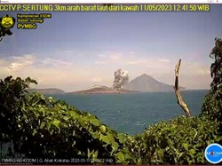 Erupsi Kedua, Gunung Anak Krakatau Semburkan Abu Setinggi 1 Km