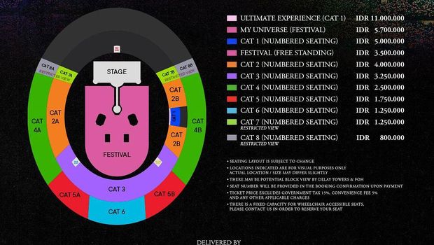 Harga tiket konser Coldplay di Jakarta. Harga tiket konser Coldplay di Jakarta. (Instagram/PK Entertaiment)