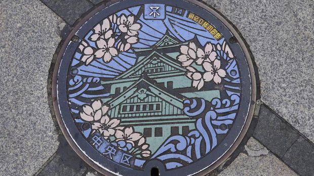 ilustrasi penutup lubang got di Jepang