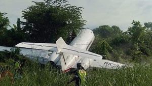 Penampakan Pesawat Tergelincir di Morowali Sulteng
