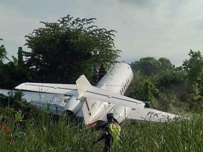 Penampakan Pesawat Tergelincir di Morowali Sulteng