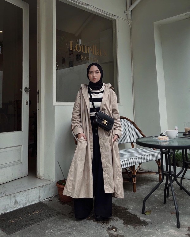 Nisacookie dengan long coat cokelat/Sumber: IG @nisacookie