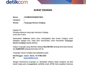 BEREDAR! Surat Edaran Tunjangan Nonton Coldplay dari detikcom BEREDAR! Surat Edaran Tunjangan Nonton Coldplay dari detikcom