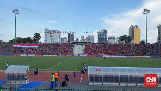 Suasana laga Indonesia vs Vietnam. (CNN Indonesia/Muhammad Ikhwanuddin)
