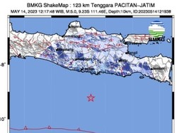 Gempa M 5.0  Guncang Pacitan